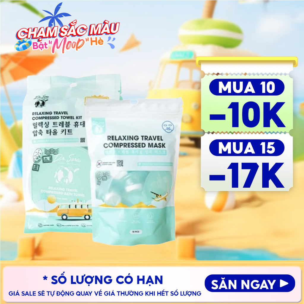Set Khăn Nén Dr.Sera Set Mặt Nạ Nén Mềm Mịn Relaxing Travel Compressed