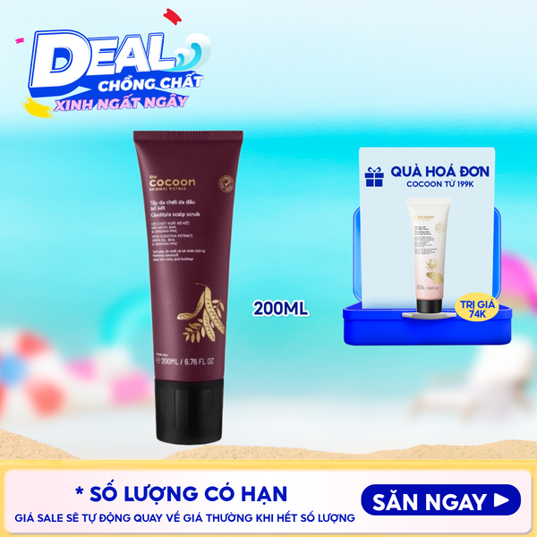  Tẩy Tế Bào Chết Da Đầu Cocoon Bồ Kết Hỗ Trợ Giảm Gàu, Tóc Phồng Gleditsia Scalp Scrub 200ml 