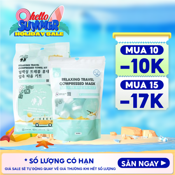  Set Khăn Nén Dr.Sera Set Mặt Nạ Nén Mềm Mịn Relaxing Travel Compressed 