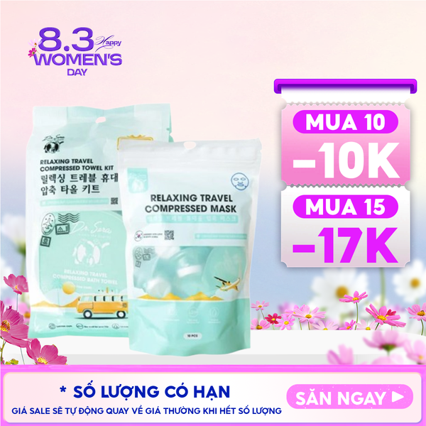  Set Khăn Nén Dr.Sera Set Mặt Nạ Nén Mềm Mịn Relaxing Travel Compressed 