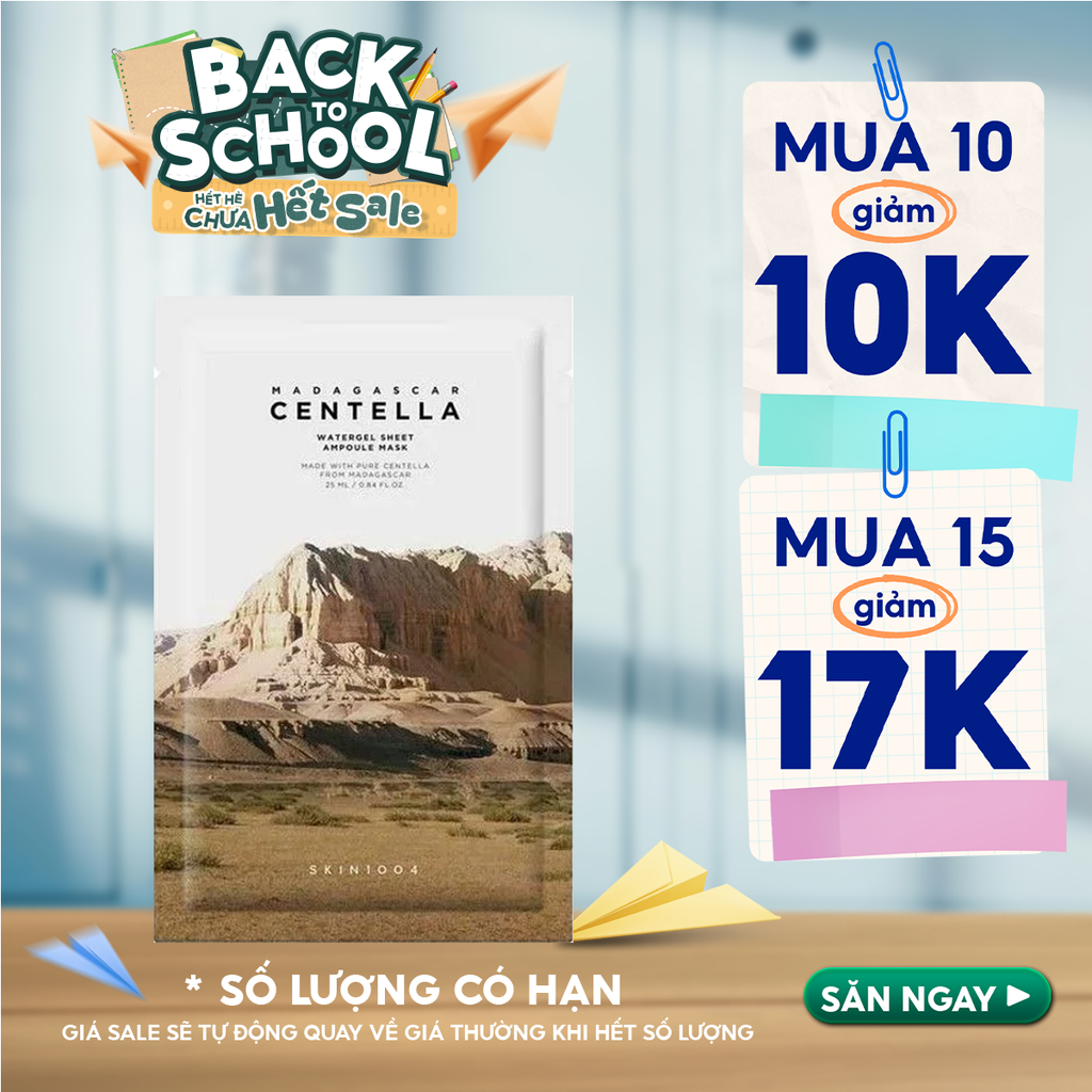 Mặt Nạ Skin1004 Làm Dịu, Dưỡng Ẩm Chiết Xuất Rau Má Madagascar Centella Watergel Sheet Ampoule Mask 25ml