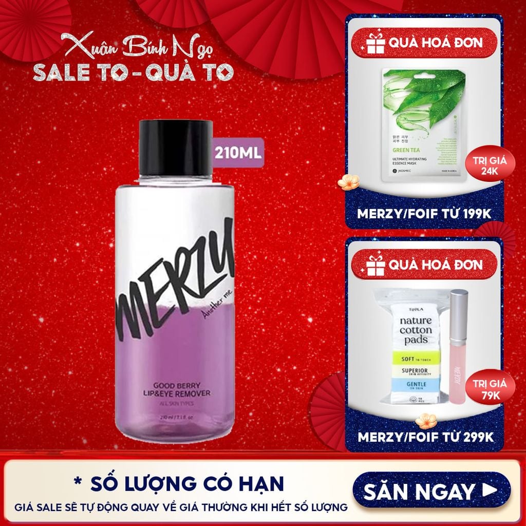 Nước Tẩy Trang Mắt Môi Merzy Good Berry Lip Eye Remover