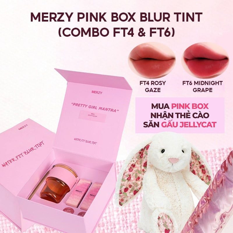 [NEW] Son Tint Merzy Mịn Lì , Bền Màu, Fit Môi Tự Nhiên Water Fit Blur Tint 3.7g