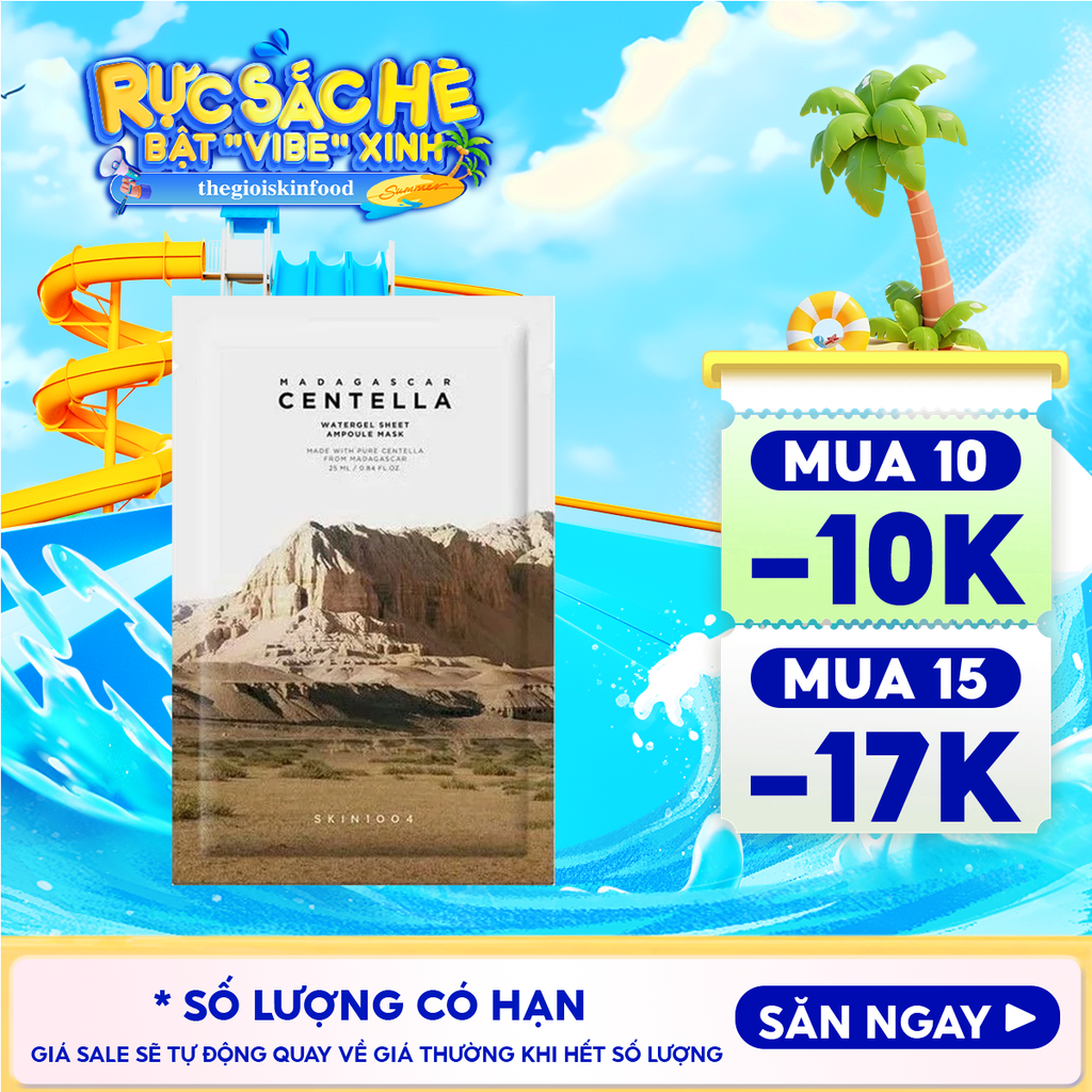 Mặt Nạ Skin1004 Làm Dịu, Dưỡng Ẩm Chiết Xuất Rau Má Madagascar Centella Watergel Sheet Ampoule Mask 25ml