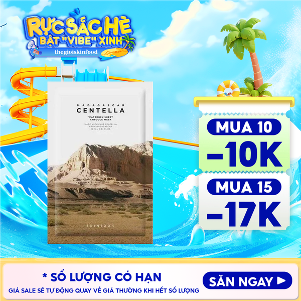  Mặt Nạ Skin1004 Làm Dịu, Dưỡng Ẩm Chiết Xuất Rau Má Madagascar Centella Watergel Sheet Ampoule Mask 25ml 