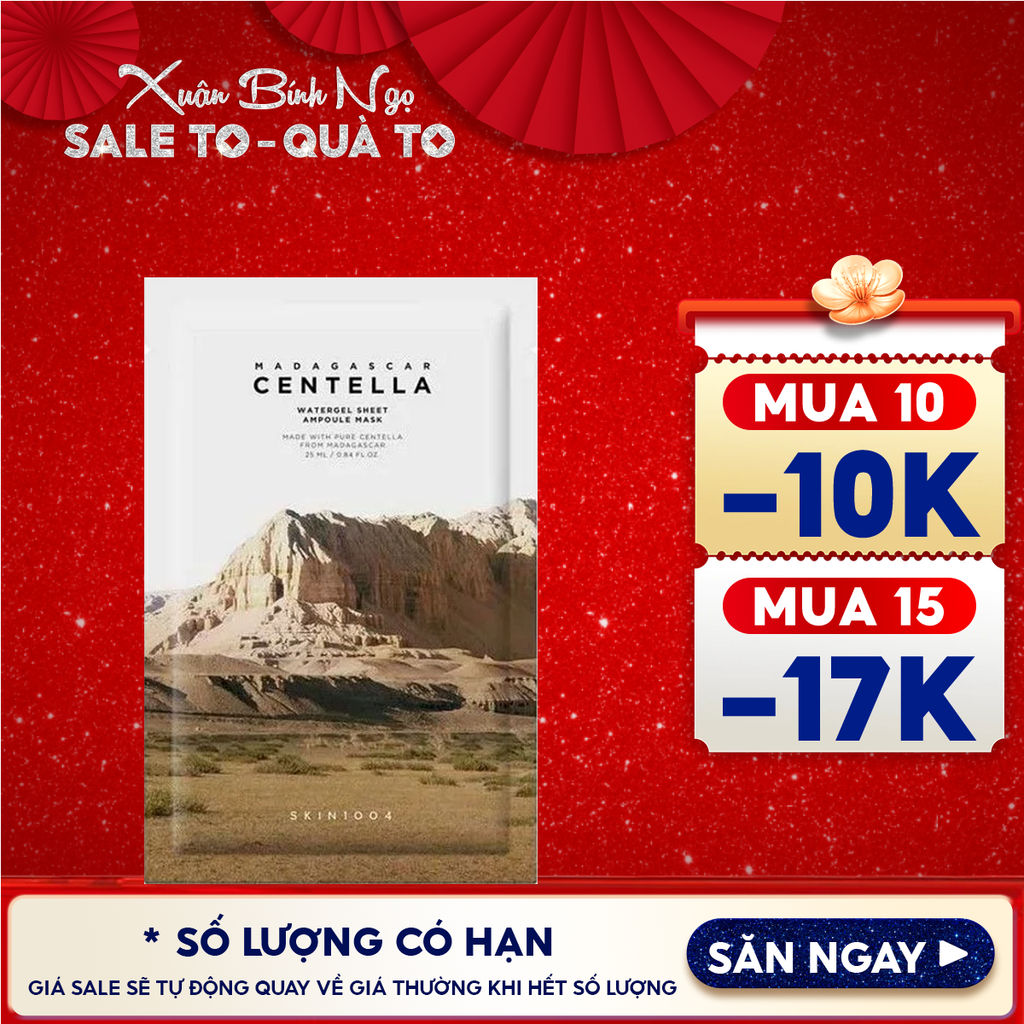 Mặt Nạ Skin1004 Làm Dịu, Dưỡng Ẩm Chiết Xuất Rau Má Madagascar Centella Watergel Sheet Ampoule Mask 25ml