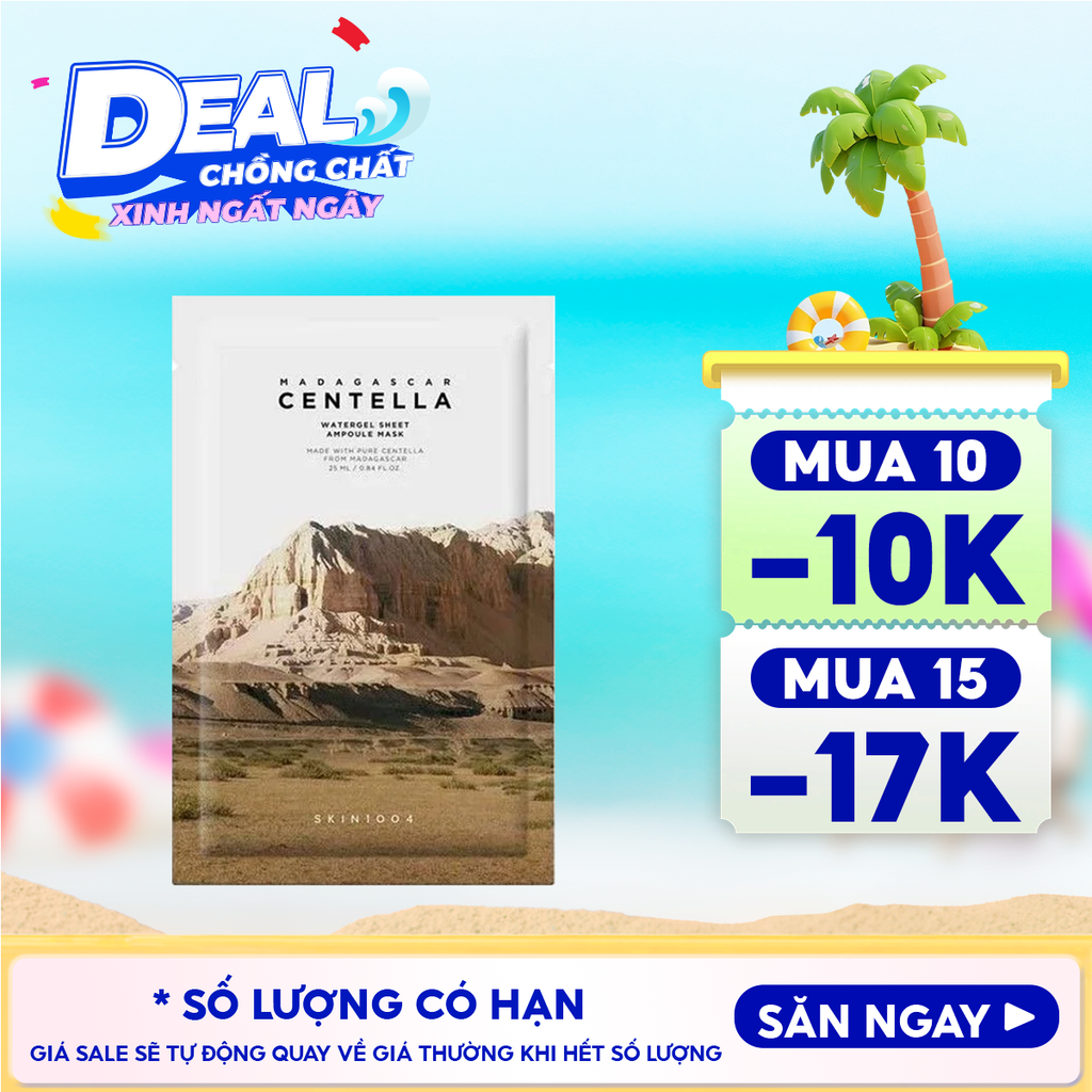 Mặt Nạ Skin1004 Làm Dịu, Dưỡng Ẩm Chiết Xuất Rau Má Madagascar Centella Watergel Sheet Ampoule Mask 25ml