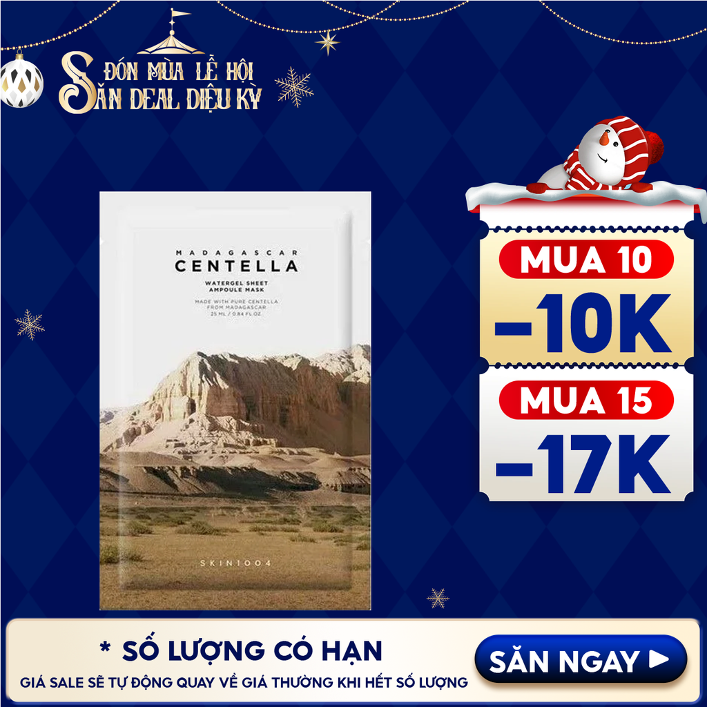 Mặt Nạ Skin1004 Làm Dịu, Dưỡng Ẩm Chiết Xuất Rau Má Madagascar Centella Watergel Sheet Ampoule Mask 25ml