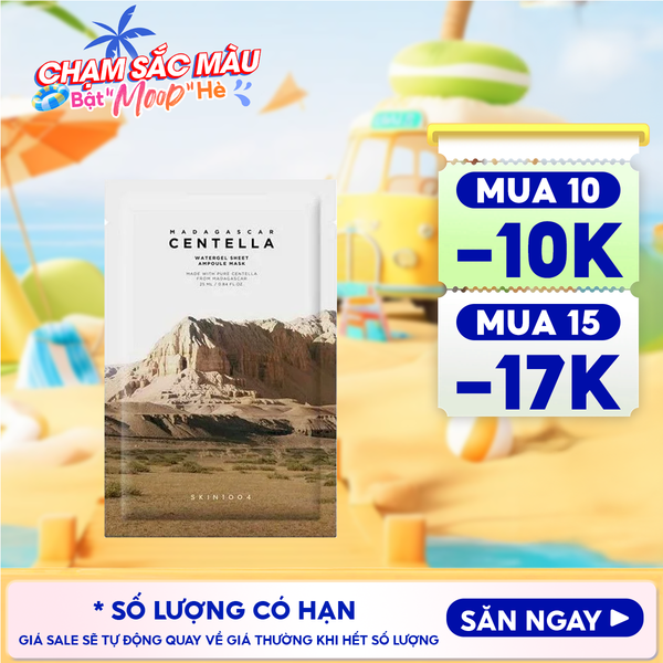  Mặt Nạ Skin1004 Làm Dịu, Dưỡng Ẩm Chiết Xuất Rau Má Madagascar Centella Watergel Sheet Ampoule Mask 25ml 