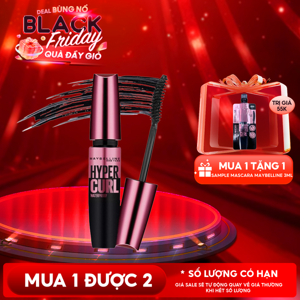  Mascara Làm Dài Và Cong Mi, Không Lem Không Trôi Maybelline The Hyper Curl Mascara 9.2ml 