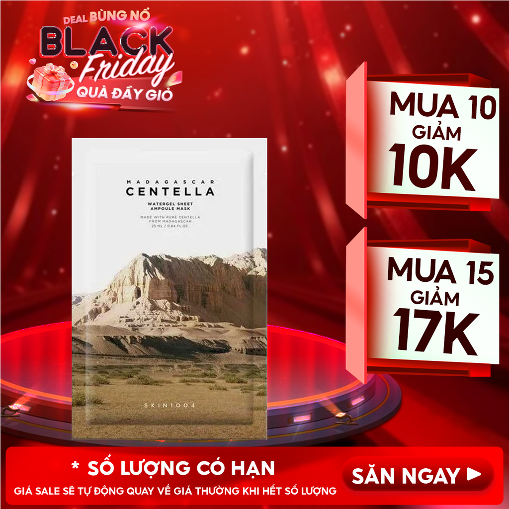 Mặt Nạ Skin1004 Làm Dịu, Dưỡng Ẩm Chiết Xuất Rau Má Madagascar Centella Watergel Sheet Ampoule Mask 25ml