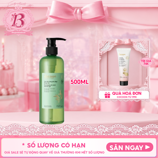  Gel Tắm Cocoon Khuynh Diệp & Bạc Hà Eucalyptus & Mint Shower Gel 