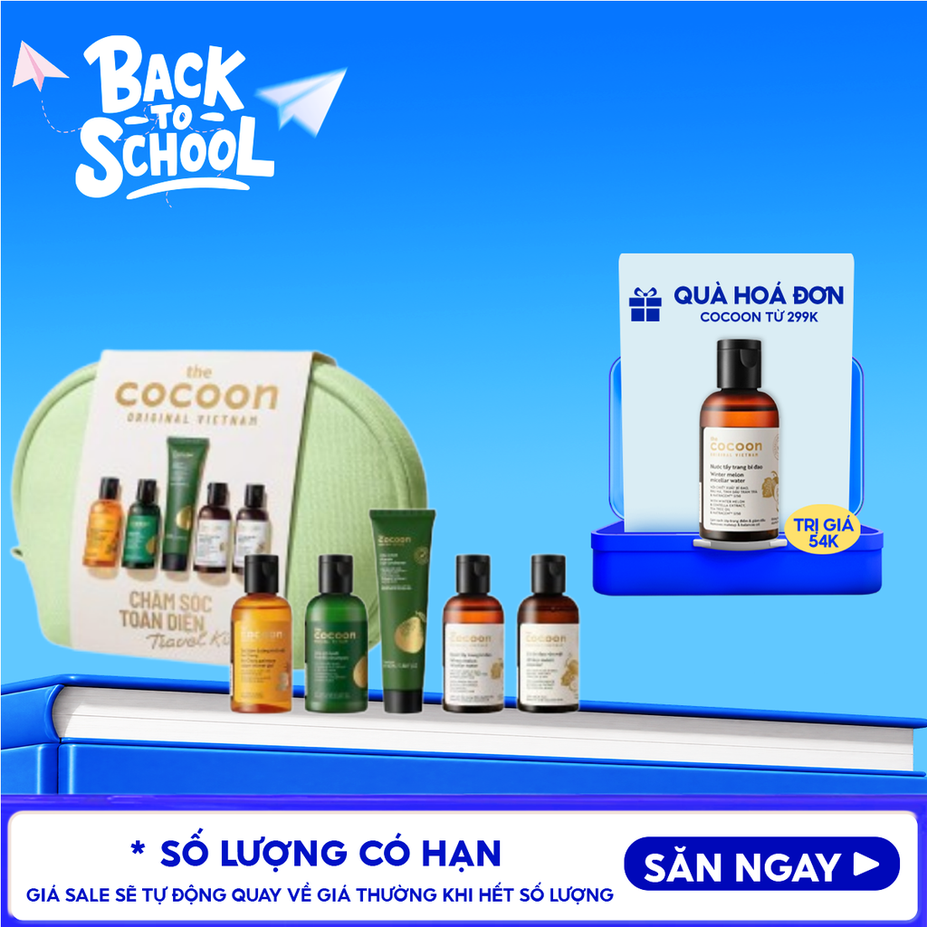 Bộ Chăm Sóc Toàn Diện Cocoon Travel Kit 1: Complete Skincare Set 5pcs