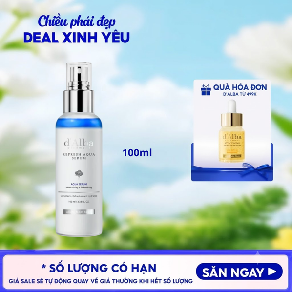  Serum Tinh Chất Dưỡng D'Alba Cấp Ẩm, Làm Mát Da White Truffle Refresh Aqua Serum 100ml 