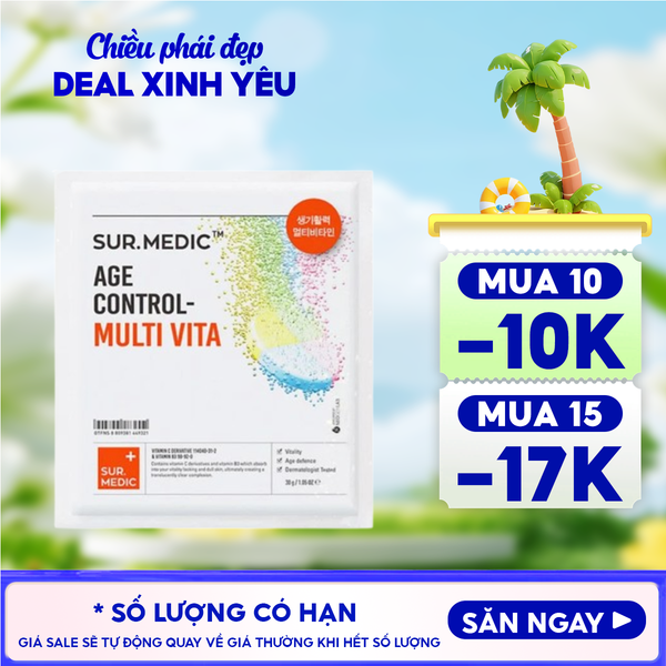  Mặt Nạ Cung Cấp Multi Vitamin, Hỗ Trợ Dưỡng Sáng Da Sur.Medic+ Age Control-Multi Vita Mask 30g 