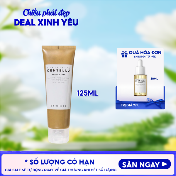  Sữa Rữa Mặt Tạo Bọt Skin1004 Làm Sạch Sâu, Dịu Nhẹ Chiết Xuất Rau Má Madagascar Centella Ampoule Foam 125ml 