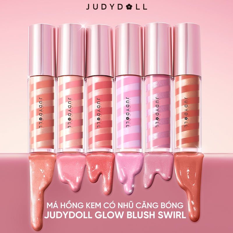 Má Hồng Kem Judydoll Có Nhũ Căng Bóng Glow Blush Swirl 5g