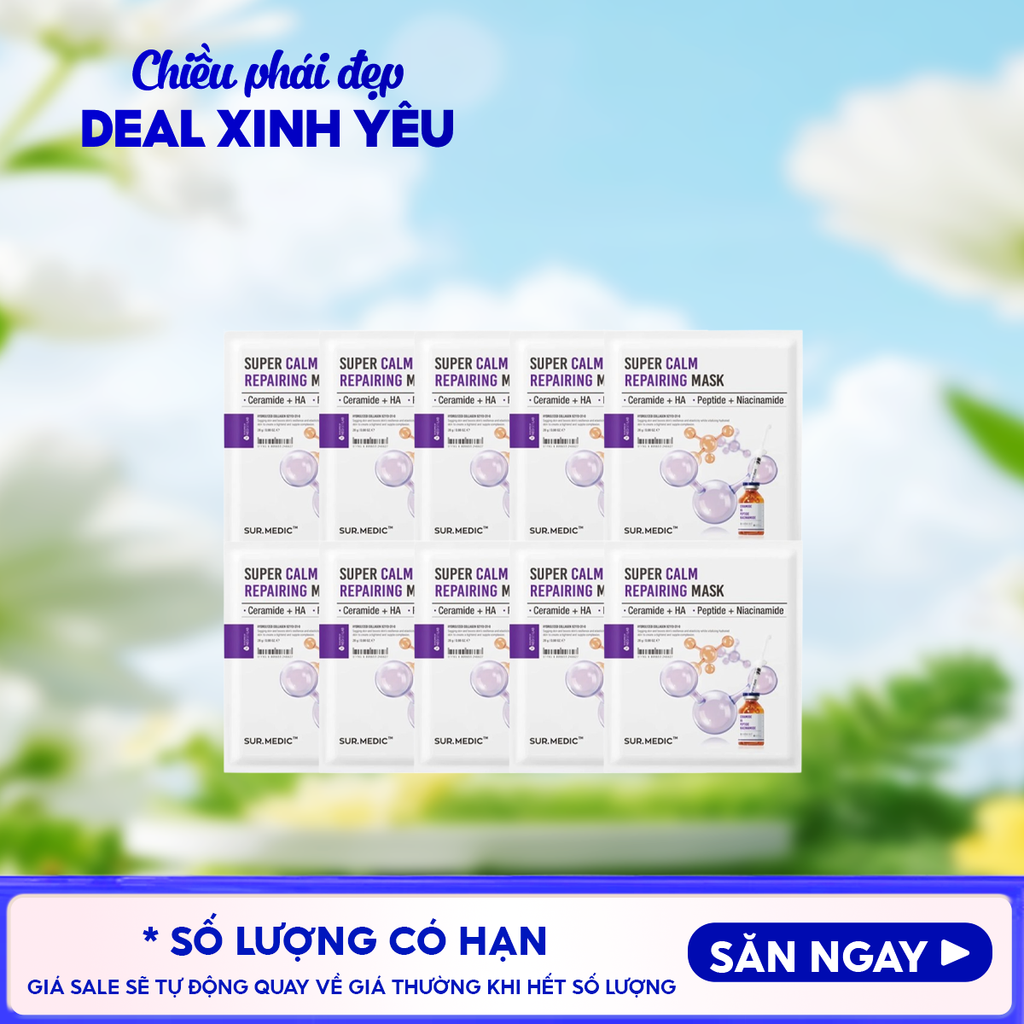 Combo 10 Miếng Mặt Nạ Cung Cấp Multi Vitamin, Hỗ Trợ Dưỡng Sáng Da Sur.Medic+