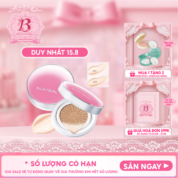  Phấn Nước Silkygirl Chống Nắng Lâu Trôi Serum Cushion SPF50+ PA+++ 13g 