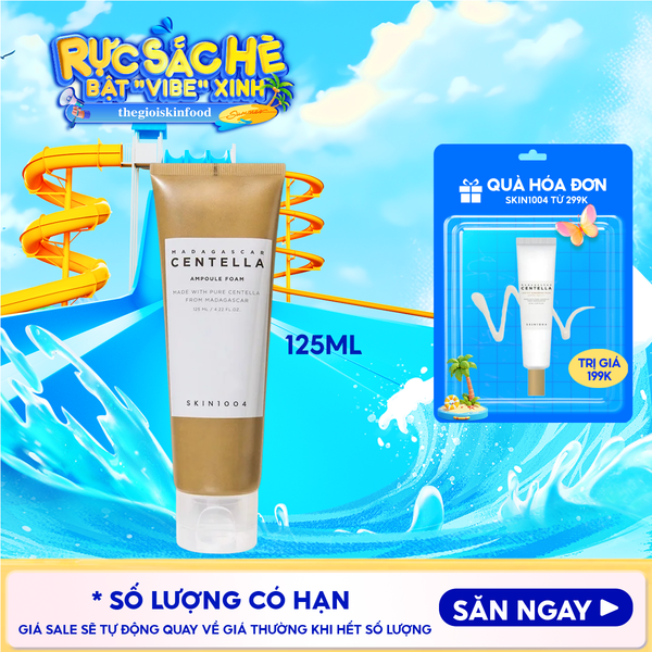  Sữa Rữa Mặt Tạo Bọt Skin1004 Làm Sạch Sâu, Dịu Nhẹ Chiết Xuất Rau Má Madagascar Centella Ampoule Foam 125ml 