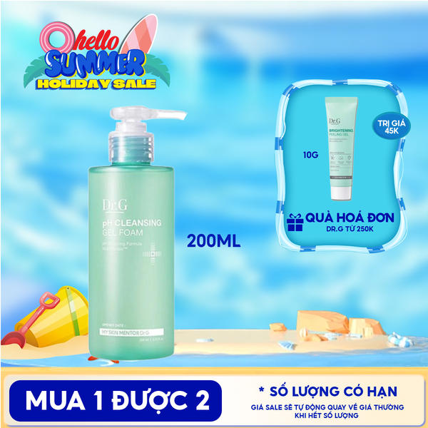  Sữa Rửa Mặt Dr.G Dạng Gel Tạo Bọt Dịu Nhẹ, Làm Sạch Sâu, Cấp Ẩm, Cho Da Nhạy Cảm pH Cleansing Gel Foam 200ml 