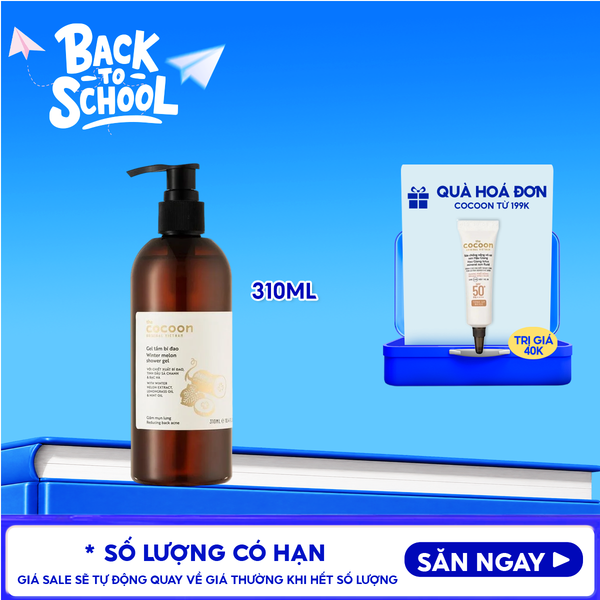  Gel Tắm Cocoon Bí Đao Hỗ Trợ Cải Thiện Mụn Lưng Winter Melon Shower Gel 310ml 