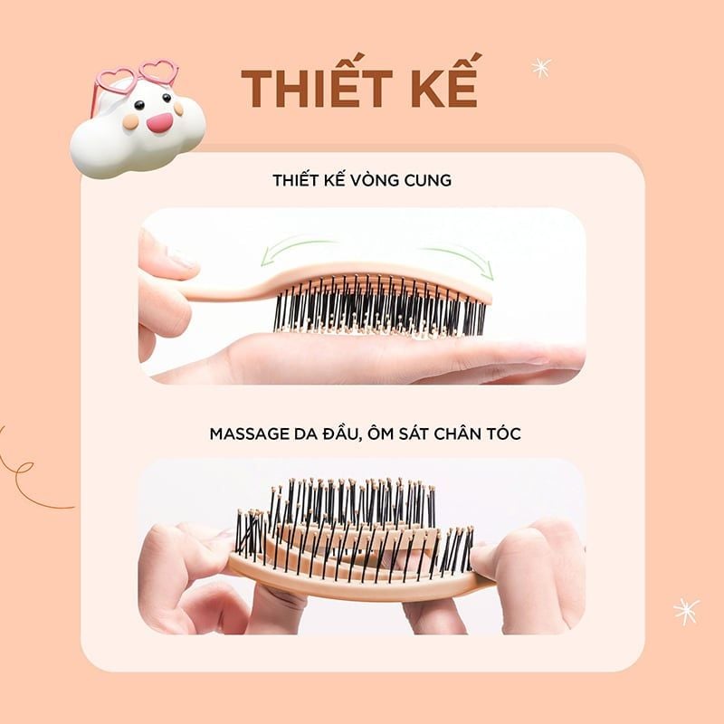 Lược Gỡ Rối, Giữ Nếp & Massage Da Đầu Vacosi Flexi Detangling Brush - C17