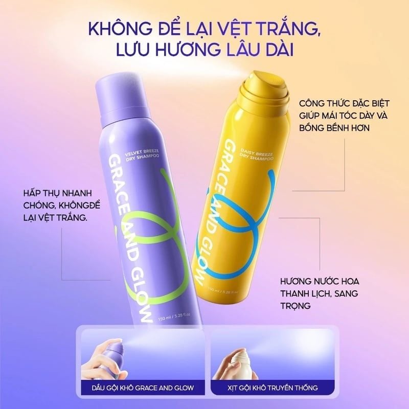 Dầu Gội Khô Grace And Glow Phồng Tóc Dry Shampoo 150ml