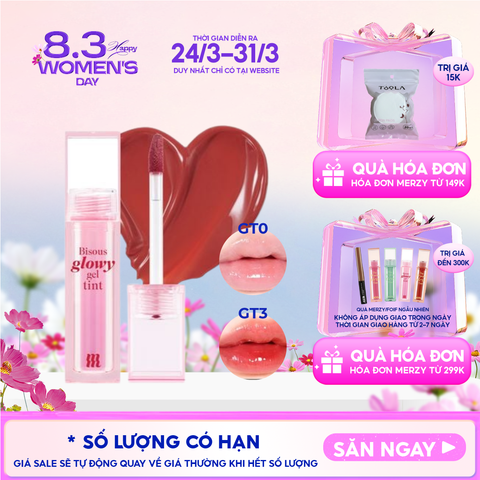 Son Bóng Pha Lê Merzy Căng Mọng, Bền Màu Bisous Glowy Gel Tint