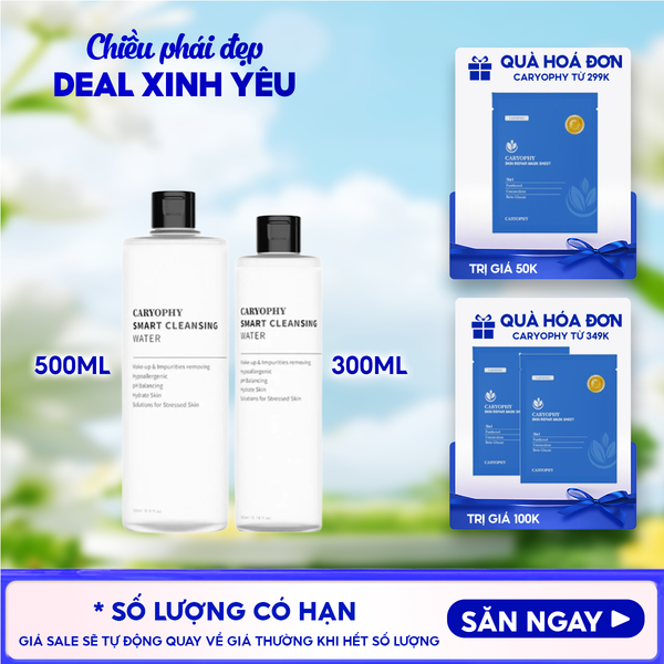  Nước Tẩy Trang Caryophy Dành Cho Da Dầu Mụn Smart Cleansing Water 500ml 