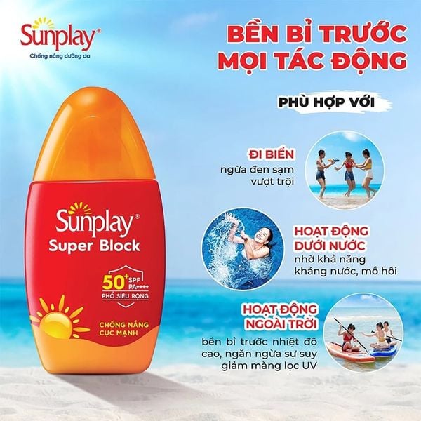  Sữa Chống Nắng Sunplay Bảo Vệ Da Vượt Trội Super Block SPF50+ PA++++ 