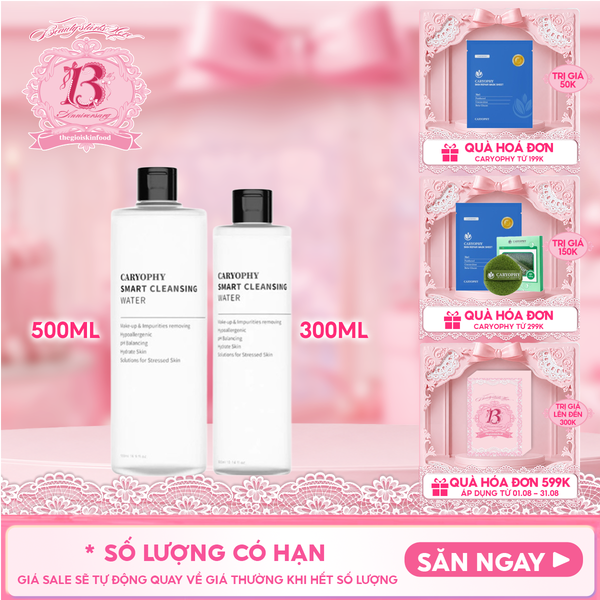  Nước Tẩy Trang Caryophy Dành Cho Da Dầu Mụn Smart Cleansing Water 500ml 
