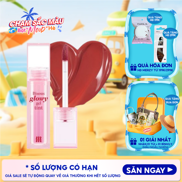  Son Bóng Pha Lê Merzy Căng Mọng, Bền Màu Bisous Glowy Gel Tint 