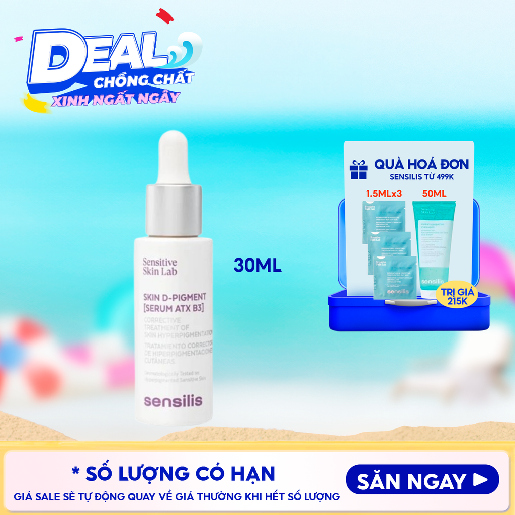 Serum Sensilis Hỗ Trợ Giảm & Ngăn Ngừa Thâm Nám, Làm Sáng Da Skin D-Pigment [Serum Atx B3] 30ml