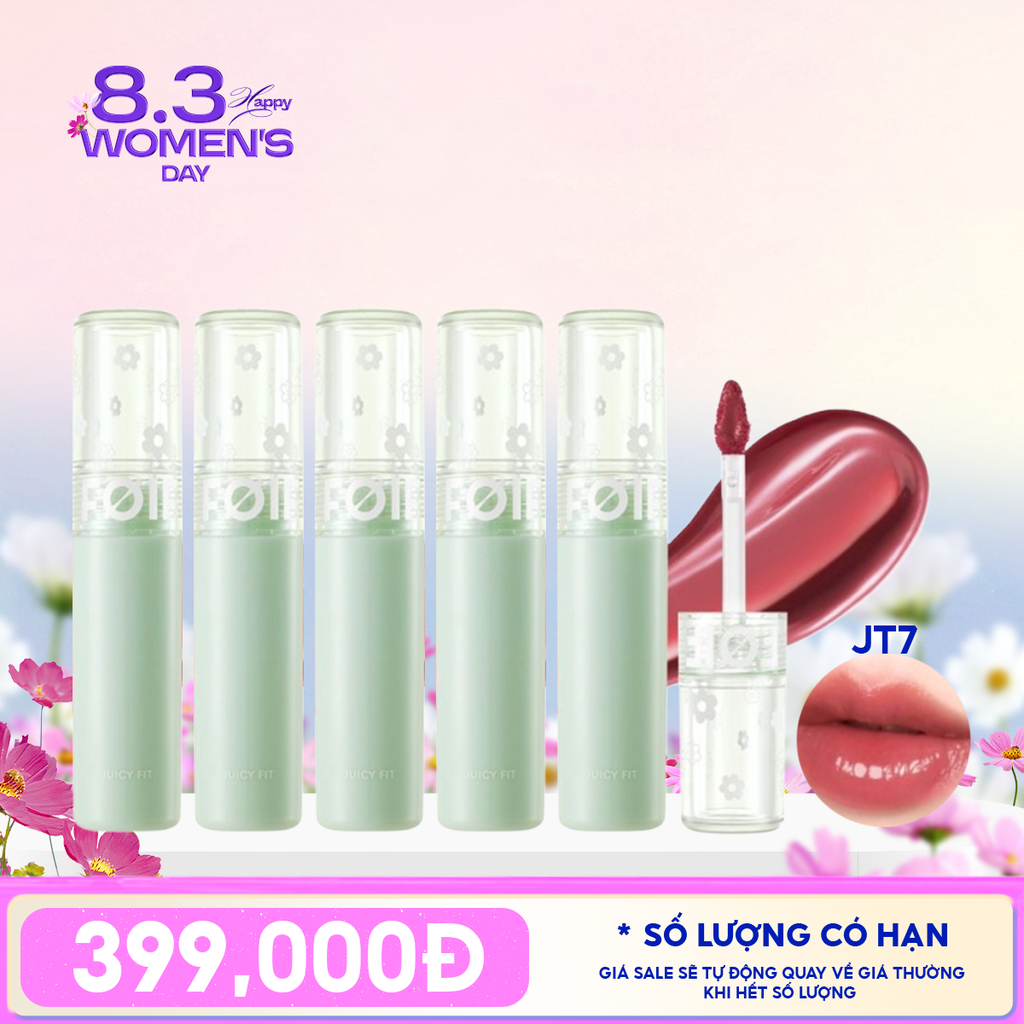 [PACK TIẾT KIỆM 13%] 5 Son Tint Bóng FOIF Thuần Chay, Ẩm Mọng, Bền Màu Juicy Fit Tint