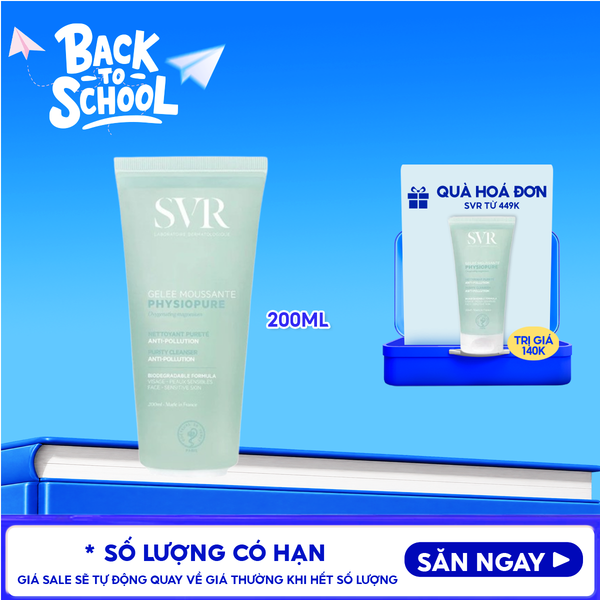 Sữa Rửa Mặt SVR Dạng Gel Dành Cho Da Nhạy Cảm Physiopure Gelée Moussante 