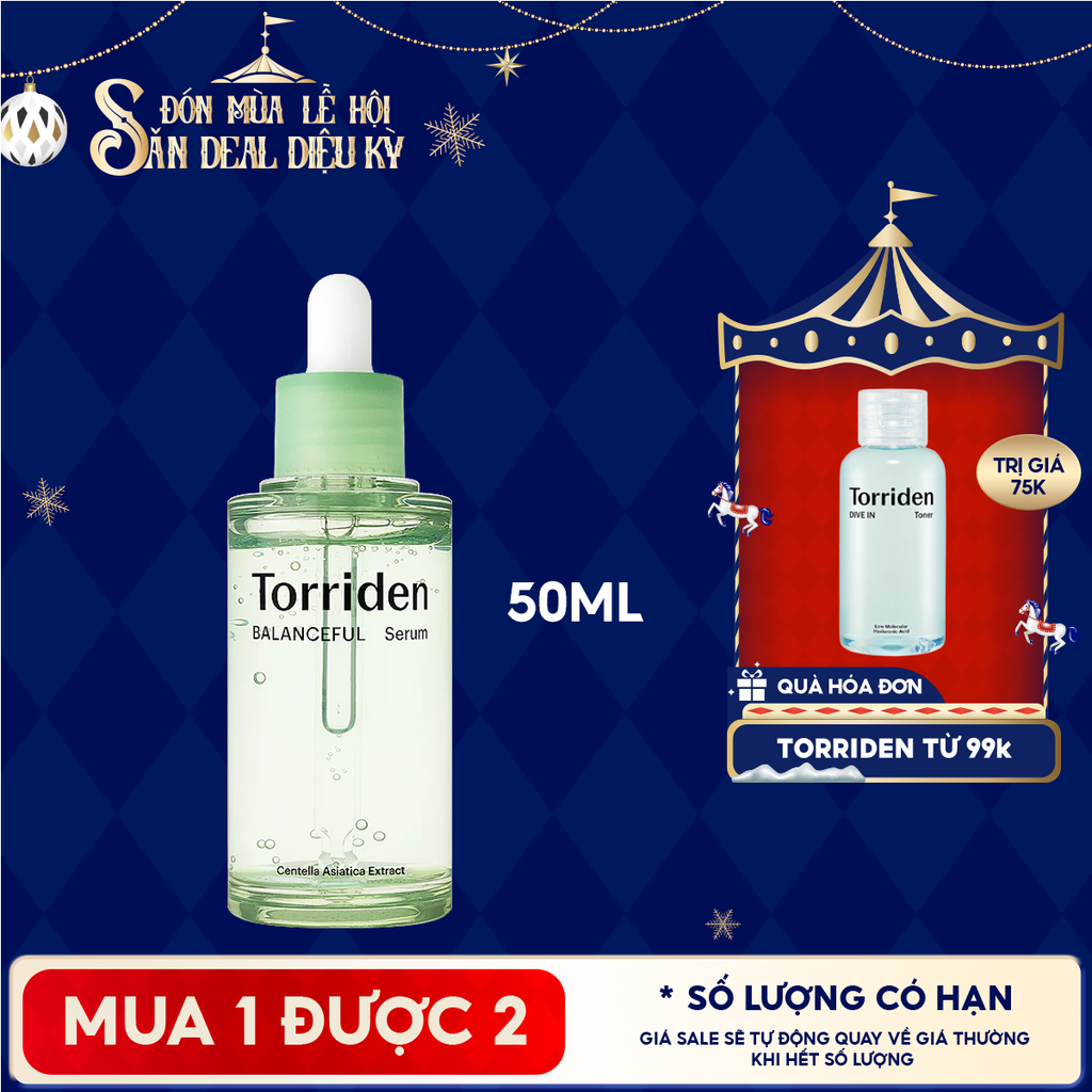 Serum Torriden Rau Má Làm Dịu Da, Hỗ Trợ Giảm Mẩn Đỏ Cho Da Torriden Balanceful Cica Serum 50ml