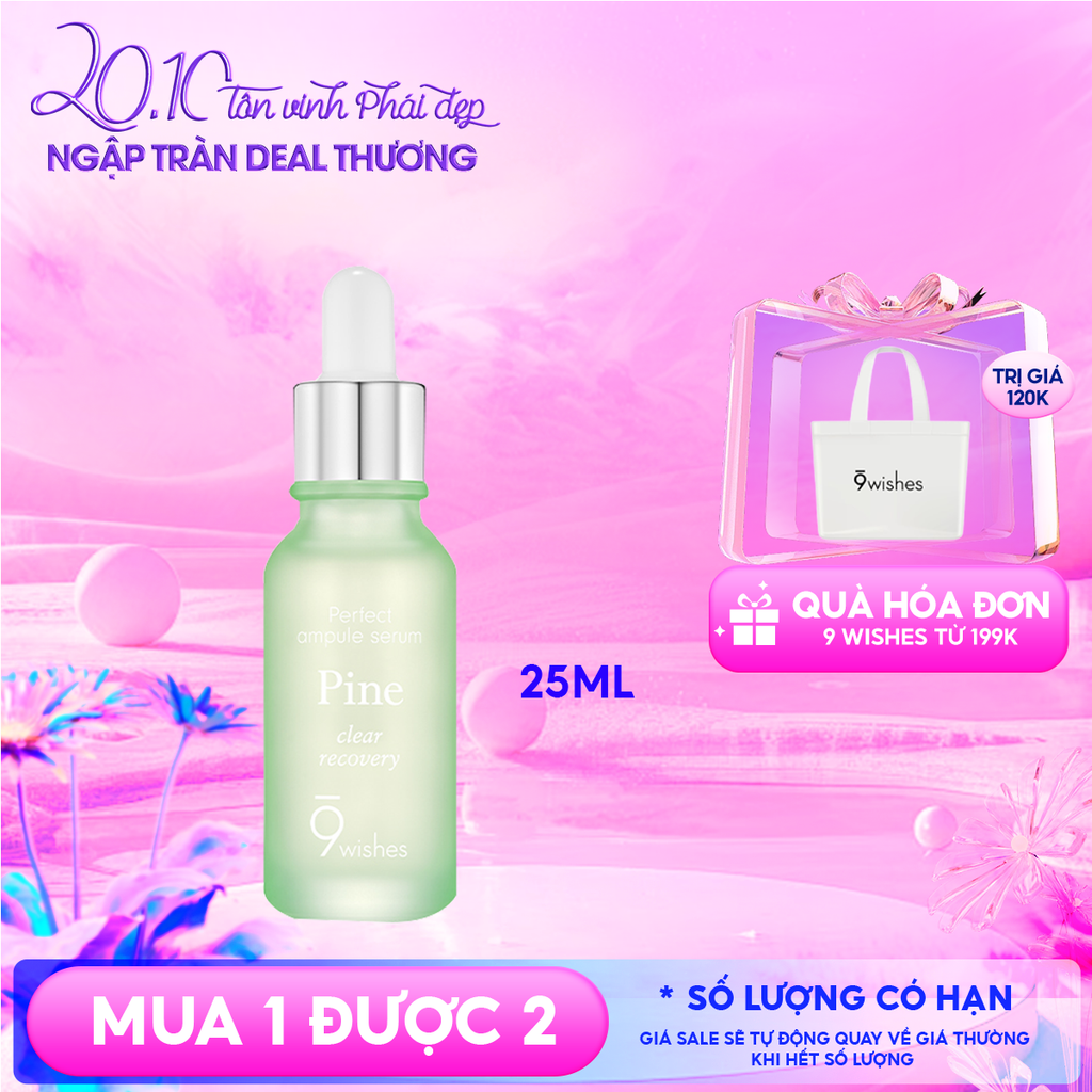 Serum 9 Wishes Thu Nhỏ Lỗ Chân Lông 9 Wishes Pine Clear Recovery Ampule Serum 25ml