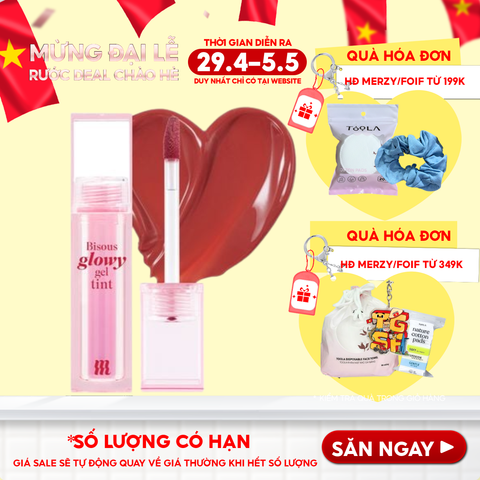 Son Bóng Pha Lê Merzy Căng Mọng, Bền Màu Bisous Glowy Gel Tint