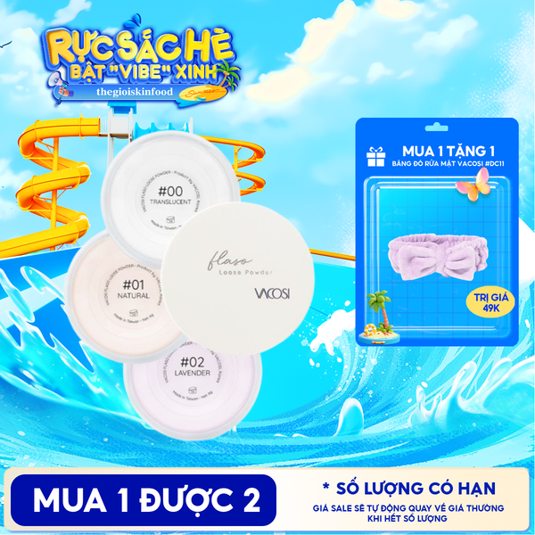  Phấn Phủ Vacosi Dạng Bột Siêu Mịn Flaso Loose Powder 6g 