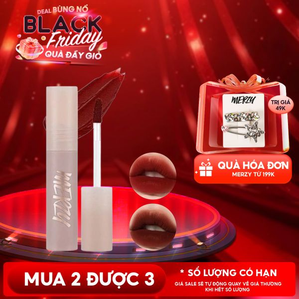  [Academia Collection] Son Kem Merzy Siêu Lì, Lâu Trôi, Lên Màu Chuẩn Academia Mellow Tint 4g 