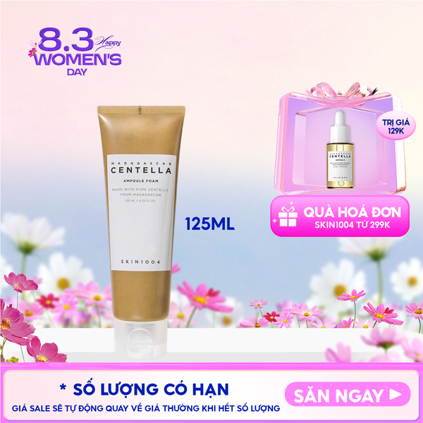  Sữa Rữa Mặt Tạo Bọt Skin1004 Làm Sạch Sâu, Dịu Nhẹ Chiết Xuất Rau Má Madagascar Centella Ampoule Foam 125ml 