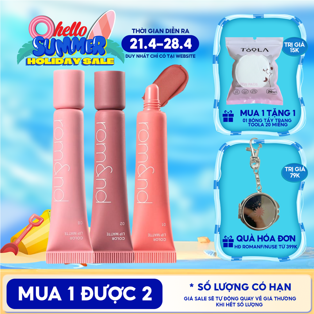 Son Bùn Romand Kiêm Má Hồng Mịn Lì Color Lip Matte 8g