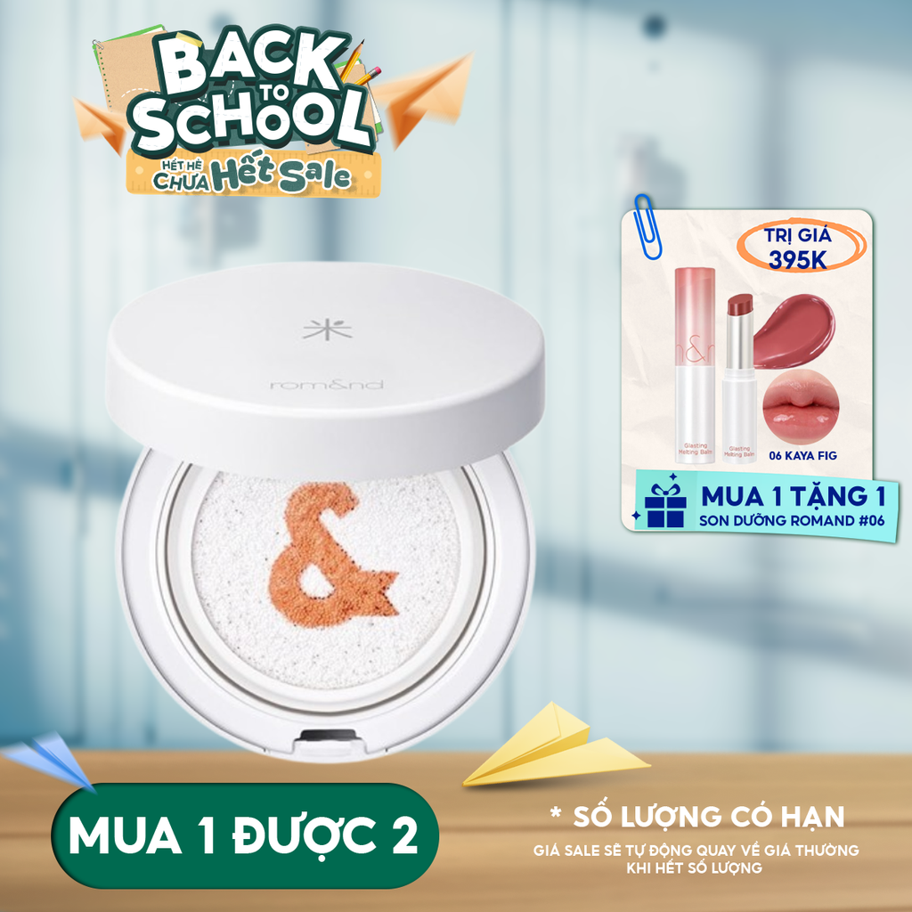 Kem Chống Nắng Dạng Cushion Romand Thuần Chay Back Me Tone Up Sun Cushion SPF50+/PA++++ 11g