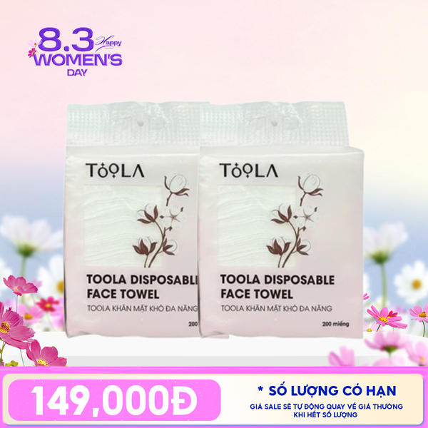  [NHẬP KHẨU] Khăn Mặt Khô Đa Năng Cao Cấp, Mềm Mịn TOOLA Disposable Face Towel 