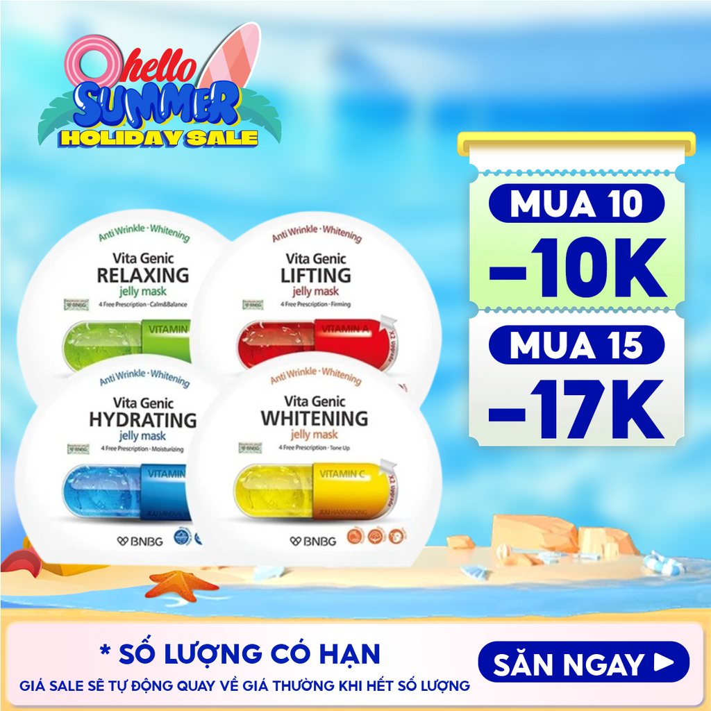 Mặt Nạ Miếng BNBG Dưỡng Ẩm, Hỗ Trợ Dưỡng Trắng, Cải Thiện Làn Da Hàn Quốc (Vitamin A, B, B3, E)