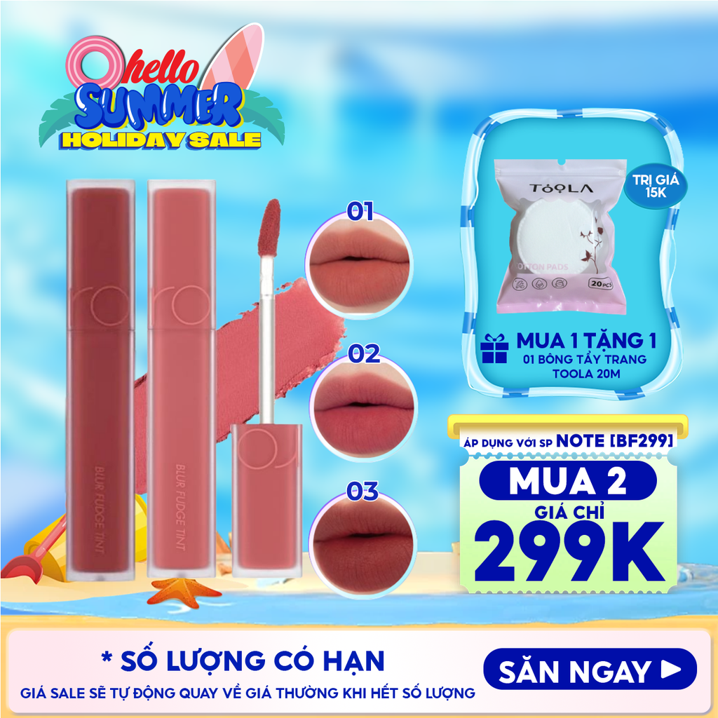 Son Kem Lì Romand Lên Màu Chuẩn, Mịn Môi Blur Fudge Tint 5g