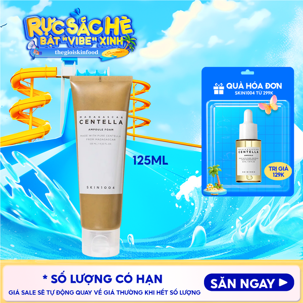  Sữa Rữa Mặt Tạo Bọt Skin1004 Làm Sạch Sâu, Dịu Nhẹ Chiết Xuất Rau Má Madagascar Centella Ampoule Foam 125ml 