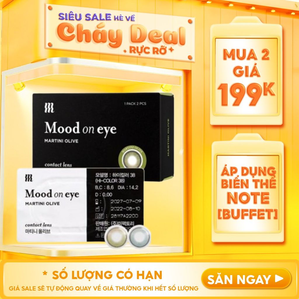 Kính Áp Tròng Merzy Lens Mắt Màu Tự Nhiên, Cao Cấp Hàn Quốc Mood On Eye Contact Lens