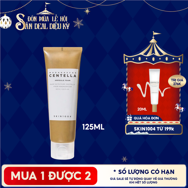  Sữa Rữa Mặt Tạo Bọt Skin1004 Làm Sạch Sâu, Dịu Nhẹ Chiết Xuất Rau Má Madagascar Centella Ampoule Foam 125ml 